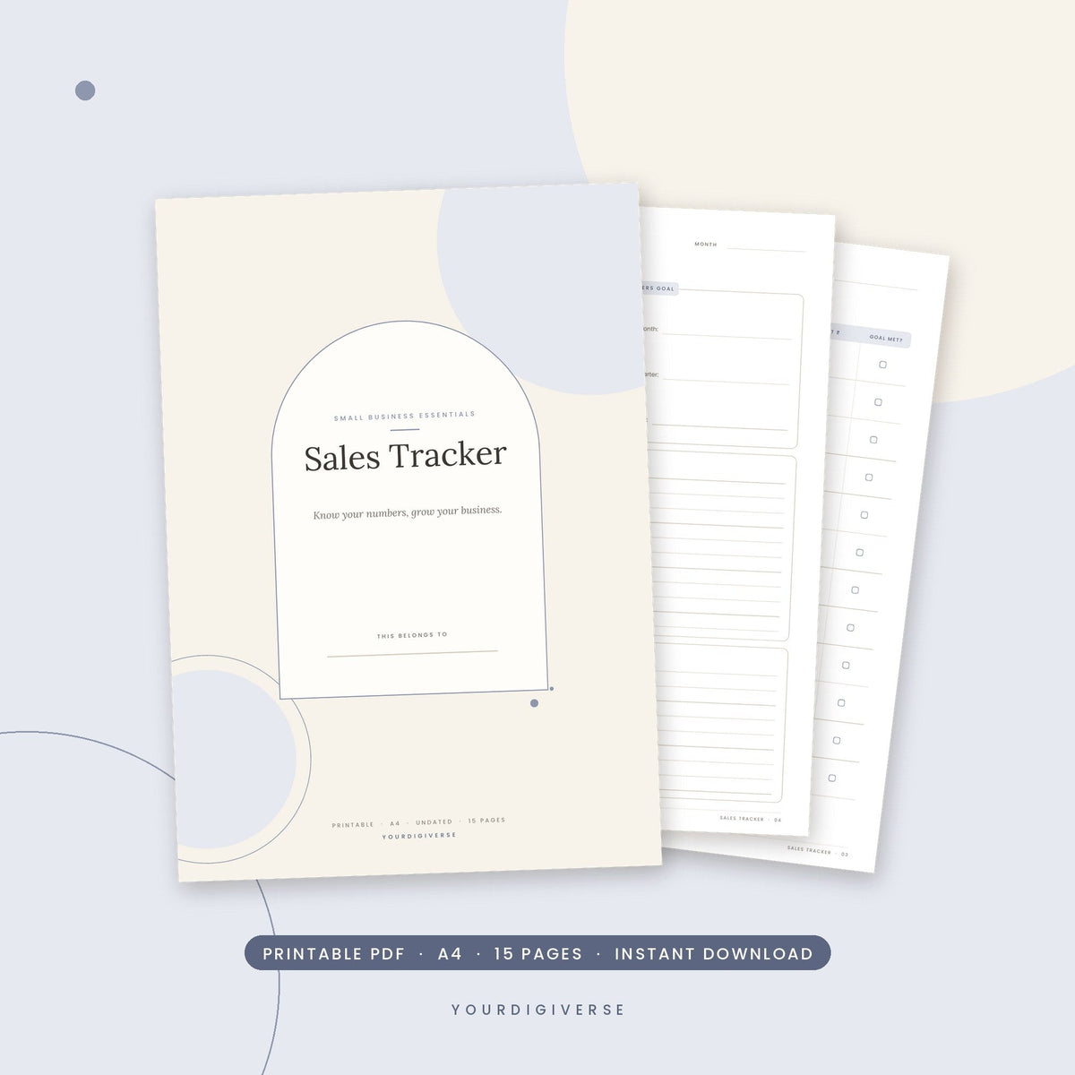Printable sales tracker for small business