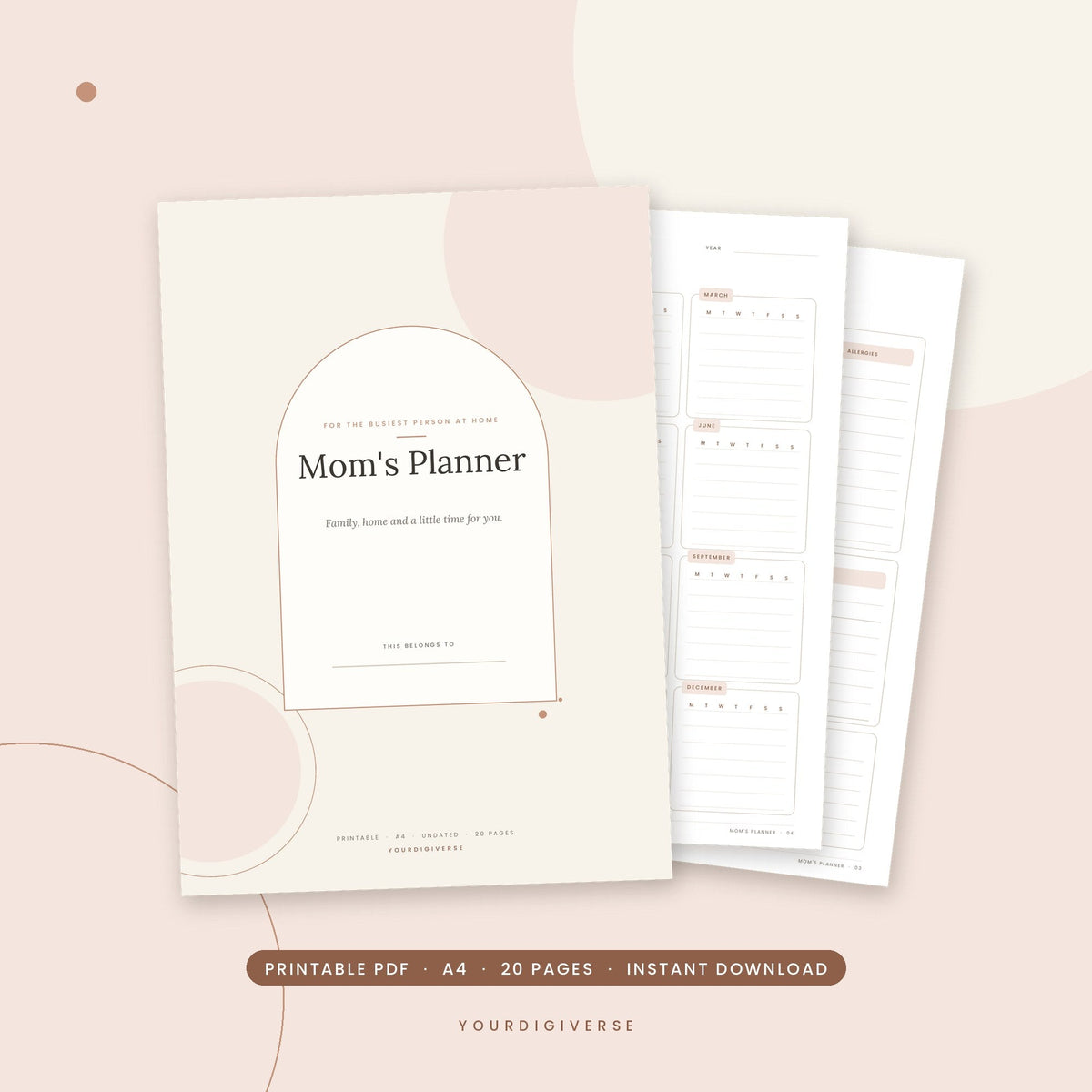 Printable mom's planner for family organisation