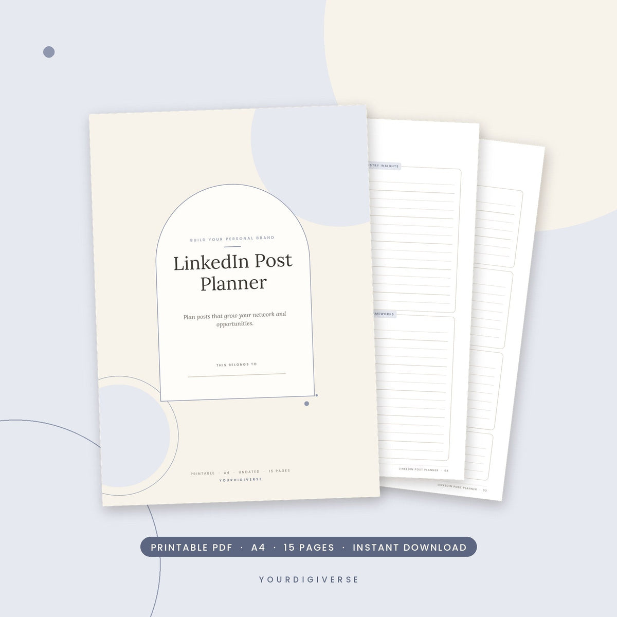 Printable LinkedIn post planner