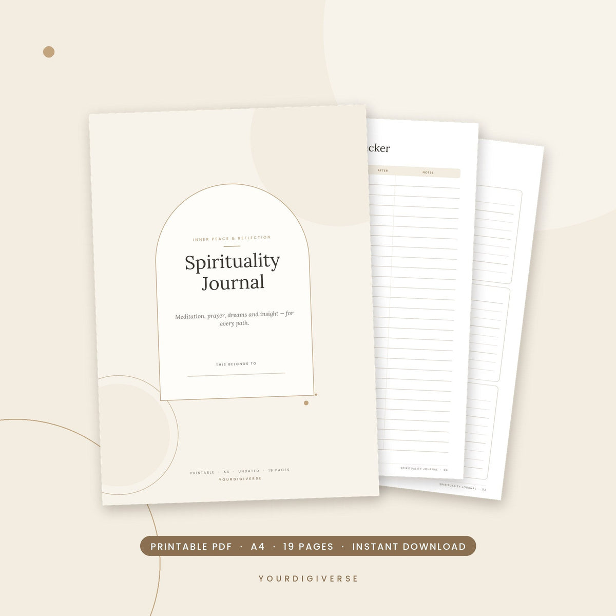Printable spirituality journal for meditation and reflection