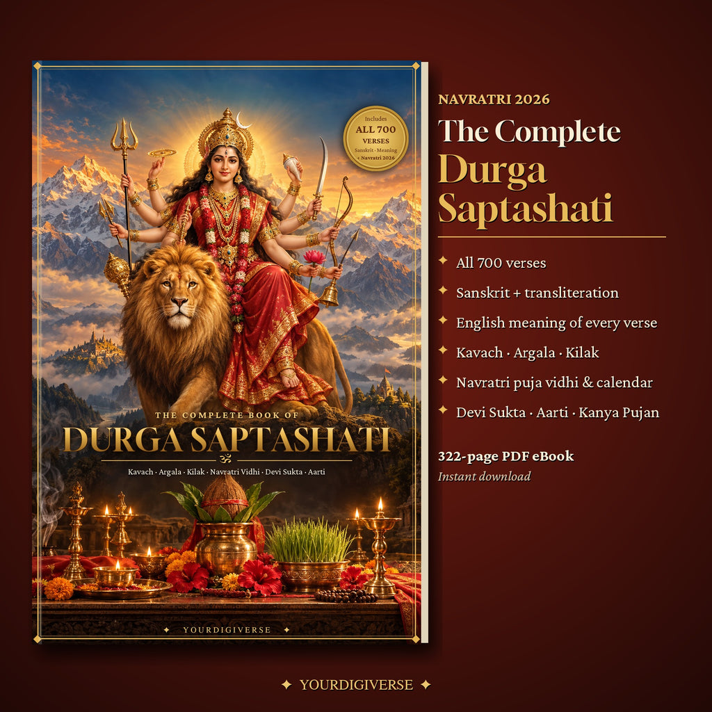 The Complete Book of Durga Saptashati — All 700 Verses + Kavach, Argala, Kilak + Navratri 2026 Puja Vidhi