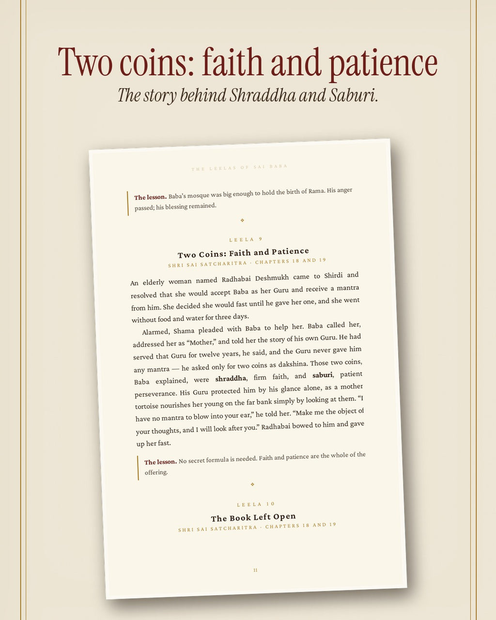 The Leelas of Sai Baba — 18 Stories from the Shri Sai Satcharitra (Sai Baba Series, Book 2)