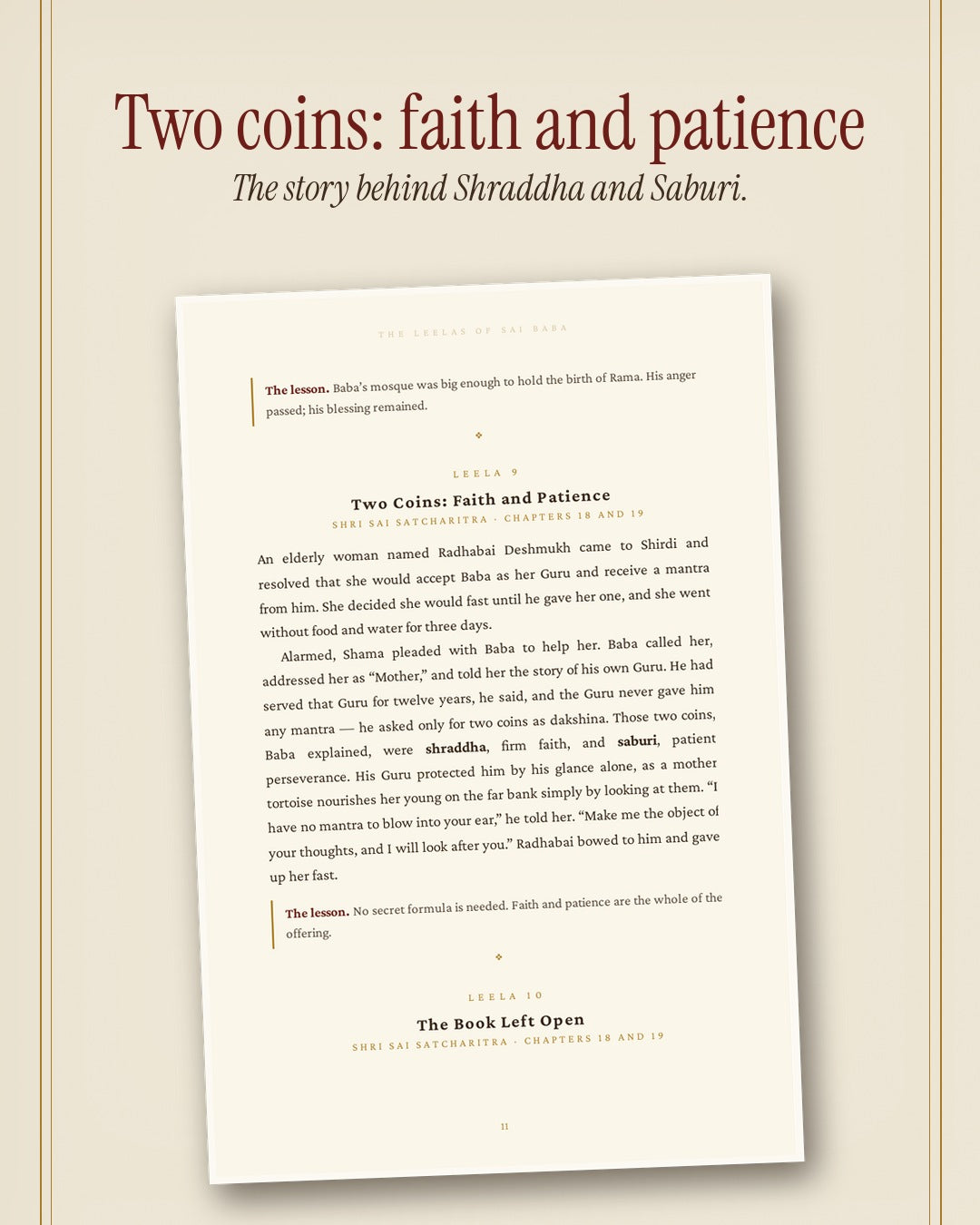 The Leelas of Sai Baba — 18 Stories from the Shri Sai Satcharitra (Sai Baba Series, Book 2)