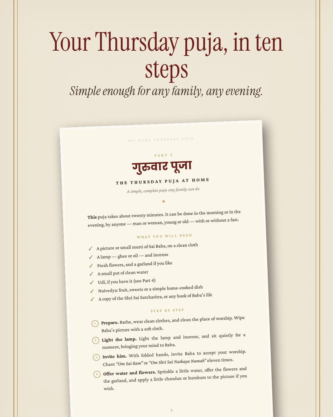 Sai Baba Thursday Puja — Home Puja, Udi, 9-Thursday Vow & 108 Names (Sai Baba Series, Book 4)