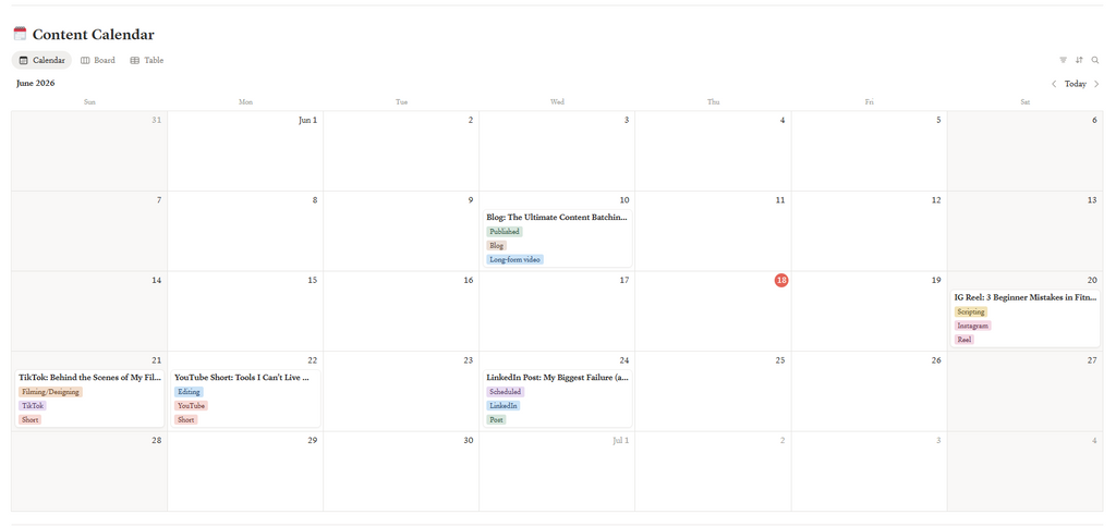 The Creator Content OS — Notion Template to Plan, Create & Track Every Post