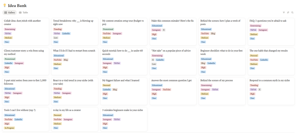 The Creator Content OS — Notion Template to Plan, Create & Track Every Post
