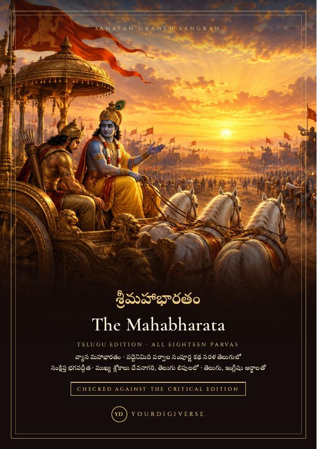 శ్రీమహాభారతం — The Mahabharata of Vyasa, Telugu Edition | All 18 Parvas + Bhagavad Gita, Shlokas in Devanagari & Telugu Script