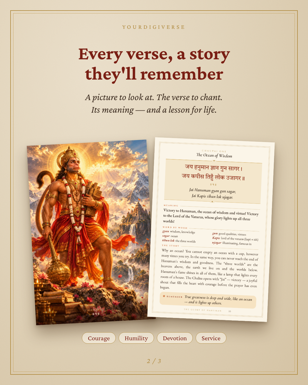 Shri Hanuman Chalisa — The Illustrated Book: All 40 Verses with Meanings & Stories, for Children and Families
