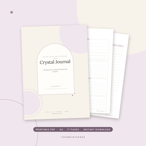 Crystal journal – Crystal Journal A4 PDF cover, instant download from YourDigiverse